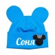 Именная Минни Маус глиттер - детская шапка-мышка для малышей купить в интернет магазине