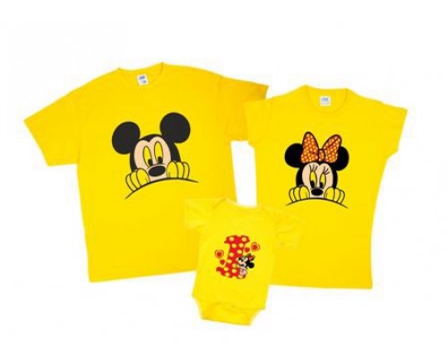 Набор футболок для всей семьи family look Мне 1 годик Минни Маус купить в интернет магазине