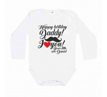 Боди и футболки детские с надписями на День Рождения папе, маме, бабушке, дедушке "Happy birthday Daddy!"