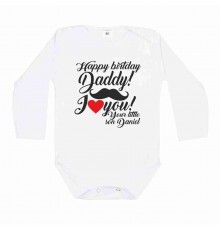 Боді та футболки дитячі з написами на День Народження татові, мамусі, бабусі, дідусеві "Happy birthday Daddy!"