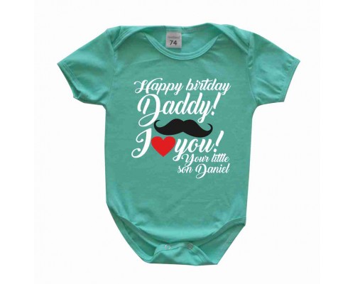 Боді та футболки дитячі з написами на День Народження татові, мамусі, бабусі, дідусеві Happy birthday Daddy! купити в інтернет магазині