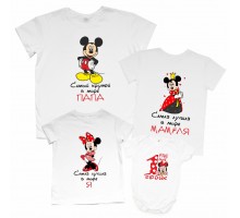 Комплект футболок для всей семьи "Мне 1 годик" Минни Маус