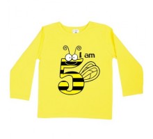 Джемпер дитячий для дівчинки "I am 5" з бджілкою