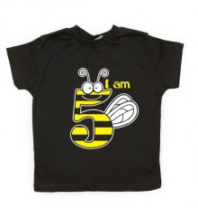 Футболка дитяча для дівчинки "I am 5" з бджілкою