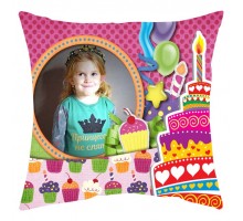 Подушка декоративная с фото на День рождения для девочки