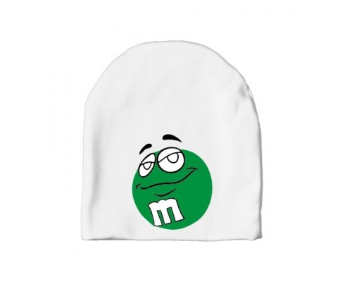 M&Ms зеленый - детская шапка удлиненная для мальчиков купить в интернет магазине