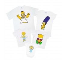 Набор футболок для семьи 5 человек "Симпсоны"