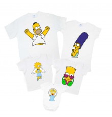 Набор футболок для семьи 5 человек "Симпсоны"