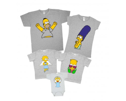 Набір футболок для родини 5 чоловік Сімпсони купити в інтернет магазині