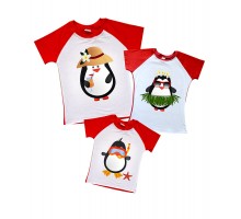 Комплект 2-х цветных футболок с пингвинами