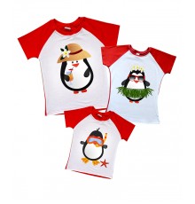 Комплект 2-х кольорових футболок з пінгвінами