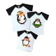 Комплект 2-х кольорових футболок з пінгвінами купити в інтернет магазині
