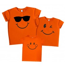 Комплект сімейних футболок family look "Смайлики"