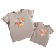 Комплект футболок для мамы и дочки Цветочное сердце купить в интернет магазине