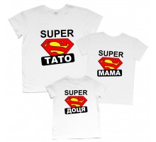Super Папа, Мама, Дочка, Сыночек - комплект футболок для всей семьи