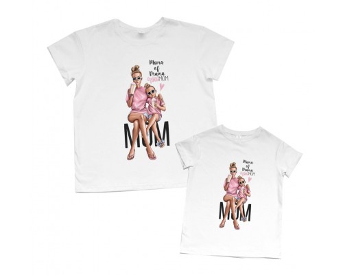 Mama of Drama - комплект футболок для мами та доньки купити в інтернет магазині