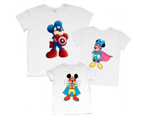 Микки Маусы супергерои - комплект футболок для всей семьи купить в интернет магазине