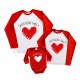 Комплект 2-х цветных регланов для всей семьи Family сердце купить в интернет магазине