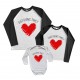 Комплект 2-х кольорових регланів для всієї родини Family сердце купити в інтернет магазині