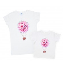 Комплект футболок для мами та доньки "Квітковий шар"