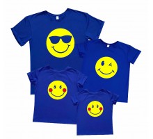 Комплект семейных футболок "Смайлики круглые"