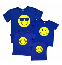 Комплект семейных футболок "Смайлики круглые"