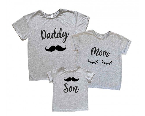 Комплект семейных футболок family look Daddy, Mom, Son купить в интернет магазине