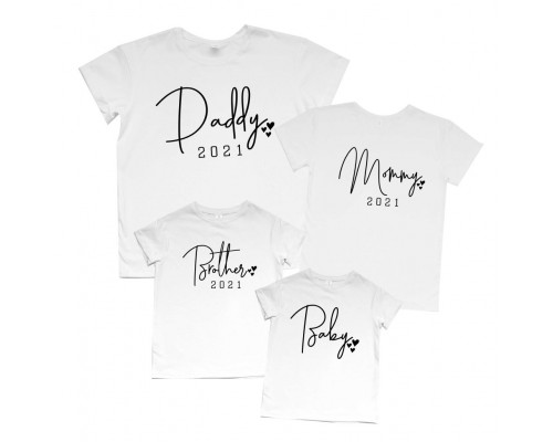 Daddy, Mommy, Brother, Baby - комплект футболок для всей семьи купить в интернет магазине