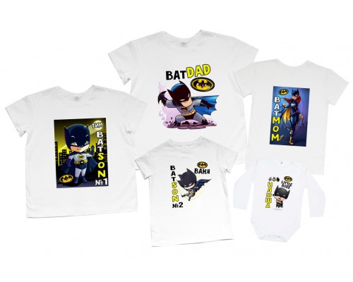 Семья Бэтмен - комплект семейных футболок family look купить в интернет магазине