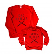 Ninja - комплект свитшотов для папы и сына
