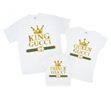 Комплект семейных футболок family look "Gucci King, Queen, Prince/Princess"