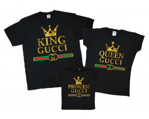 Комплект сімейних футболок family look Gucci King, Queen, Prince/Princess купити в інтернет магазині