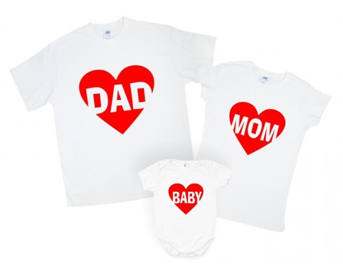 Комплект футболок для всієї родини Dad, Mom, Baby купити в інтернет магазині
