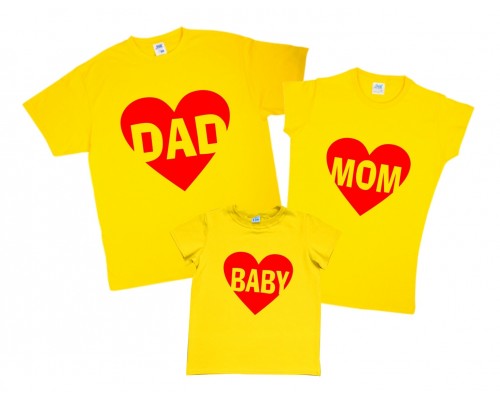 Комплект футболок для всей семьи Dad, Mom, Baby купить в интернет магазине