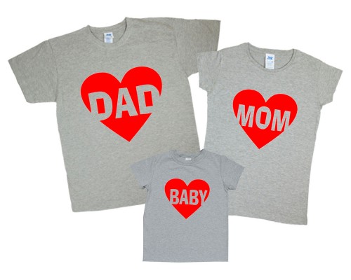 Комплект футболок для всієї родини Dad, Mom, Baby купити в інтернет магазині