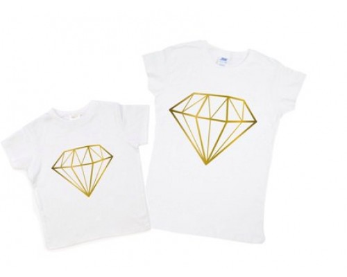 Однакові футболки для мами та доньки Діамант купити в інтернет магазині