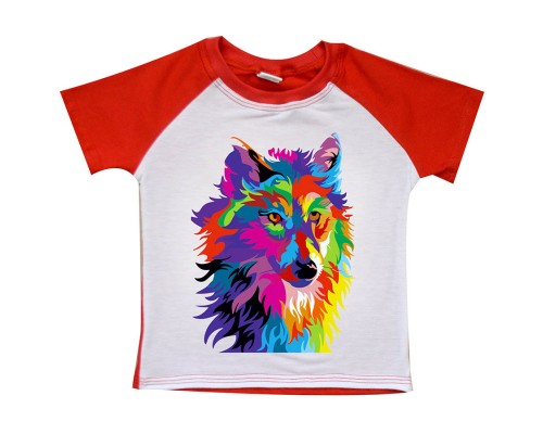 Комплект 2-х кольорових футболок з тваринами лев, тигр, єнот купити в інтернет магазині