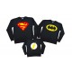 Світшоти фемілі лук для всієї родини Супермен, Бетмен, Блискавка купити в інтернет магазині