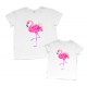 Футболки для мамы и дочки Розовые фламинго купить в интернет магазине