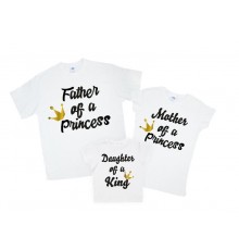 Набір футболок для сім'ї Family look "Father, Mother of a Princess/Prince"