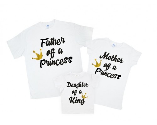 Набір футболок для сімї Family look Father, Mother of a Princess/Prince купити в інтернет магазині