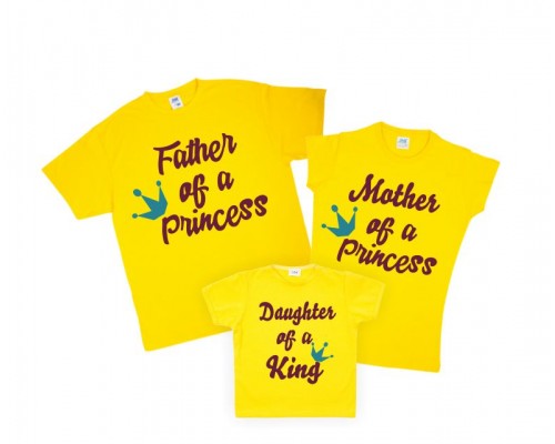 Набор футболок для семьи Family look Father, Mother of a Princess/Prince купить в интернет магазине