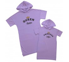 Queen, Princess іменні - сукні з капюшоном для мами та доньки