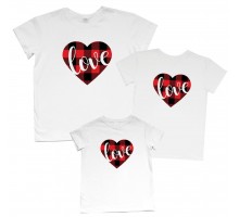 Сердце Love - семейный комплект футболок