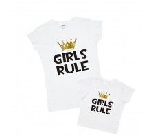 Однакові футболки для мами та доньки "Girls rule"