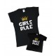 Однакові футболки для мами та доньки Girls rule купити в інтернет магазині