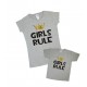 Одинаковые футболки для мамы и дочки Girls rule купить в интернет магазине