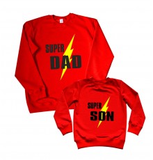 Super dad, Super son - комплект свитшотов для папы и сына