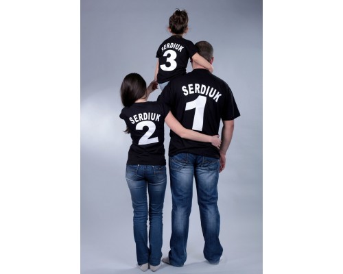 Комплект сімейних футболок family look іменні купити в інтернет магазині
