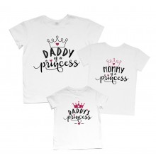 Комплект футболок family look для всієї родини "Daddy, Mommy of a Princess"